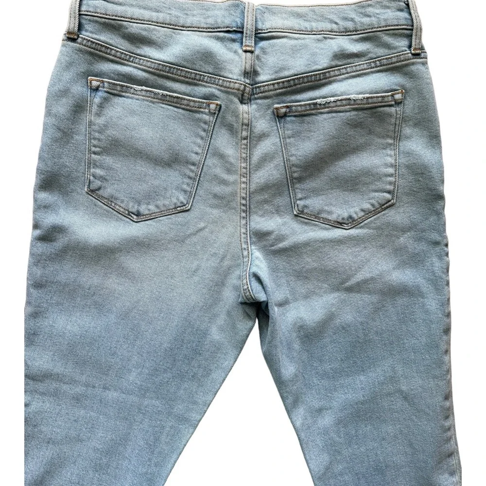 J.Crew 9 Mid-Rise Skinny Jeans Light Wash Distressed Frayed Hem Womens 29